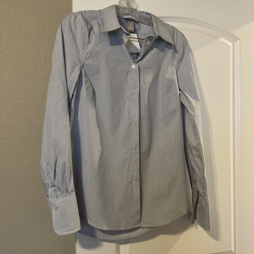 H&M Long Sleeve Button Up Stripped Shirt Size S